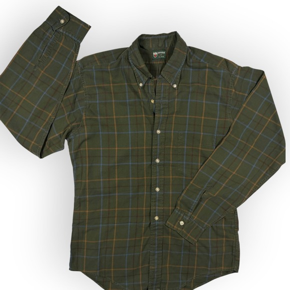 Donegal Other - Vtg Donegal Mens Olive Green Plaid Button Down Shirt Cotton Grunge Long Sleeve M